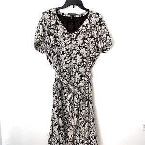 Lauren Ralph Lauren Silk Ruffle Midi Dress